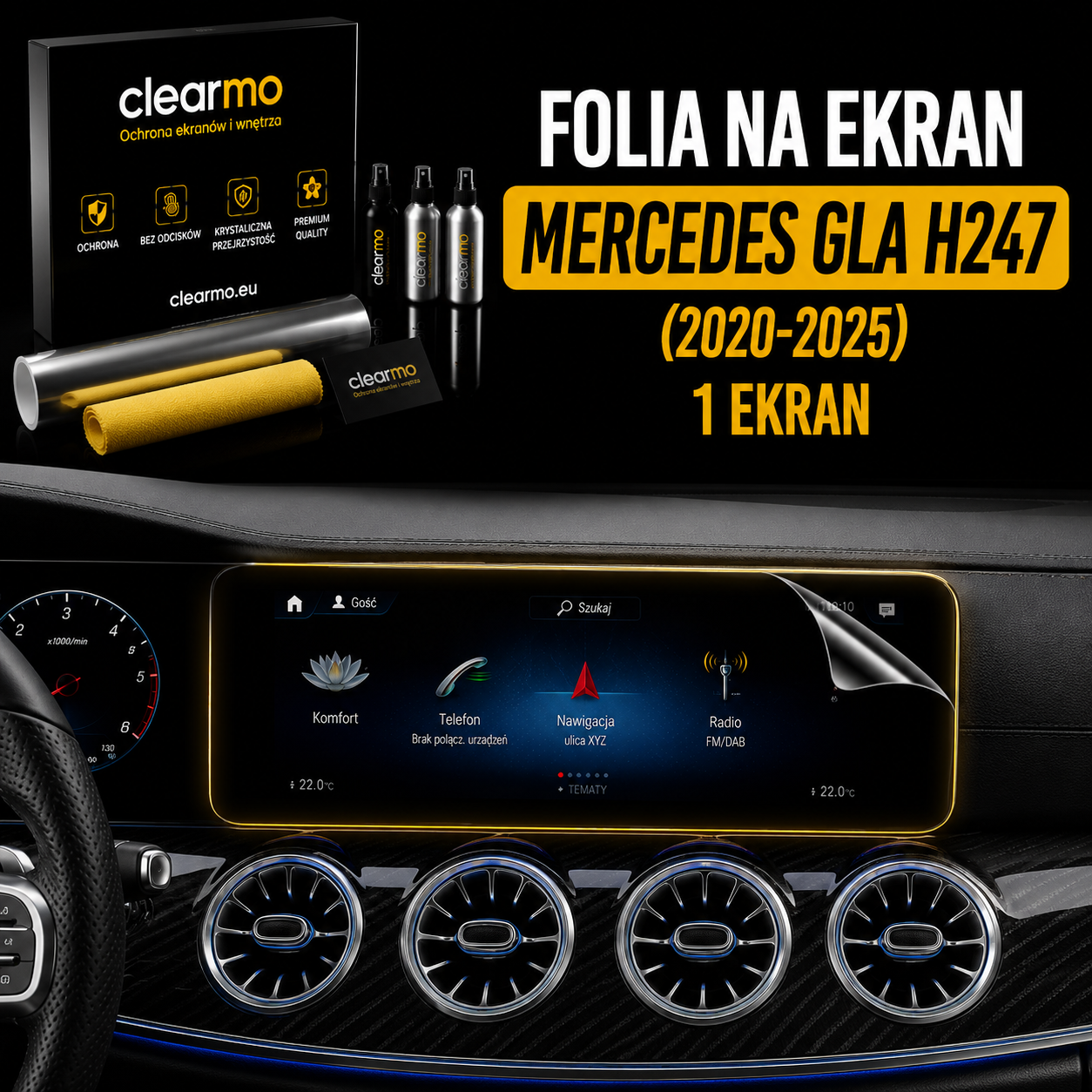 Folia na ekran Mercedes GLA H247 (2020-2025)