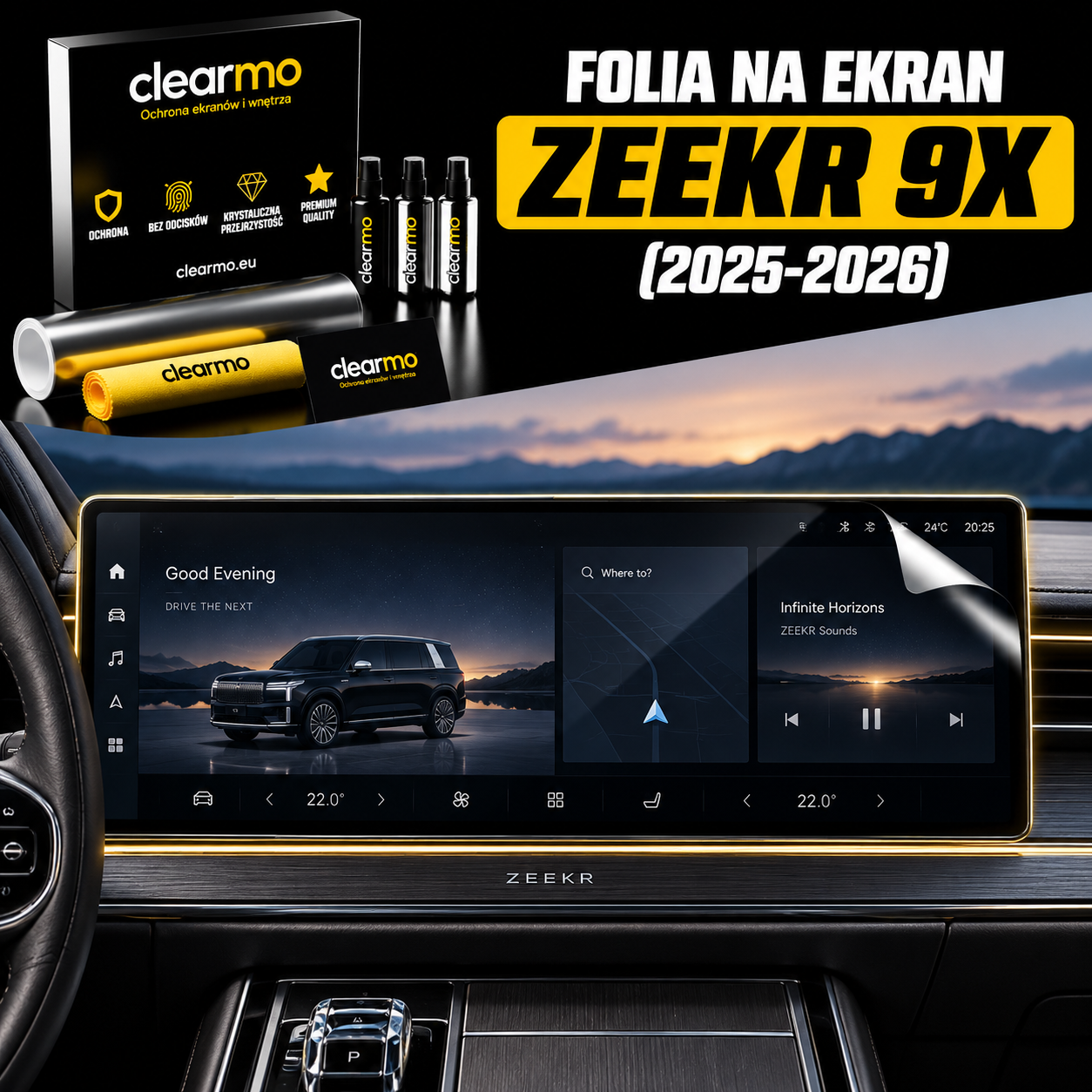 Folia na ekran Zeekr 9X (2025-2026)