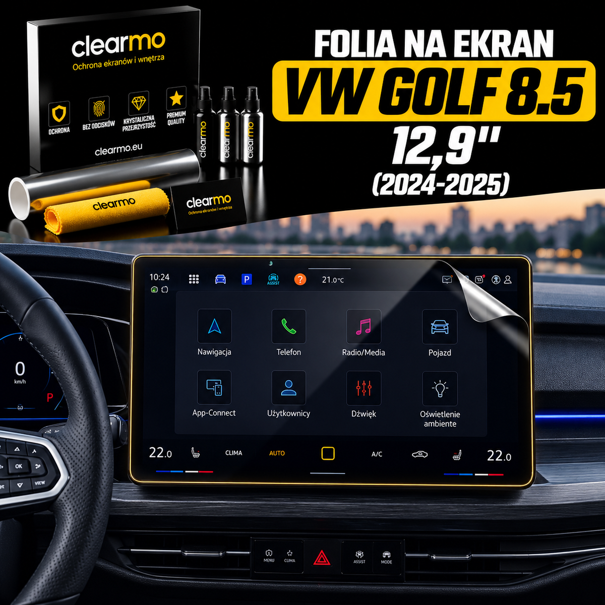 Folia na ekran VW Golf 8.5 12,9" (2024-2025)