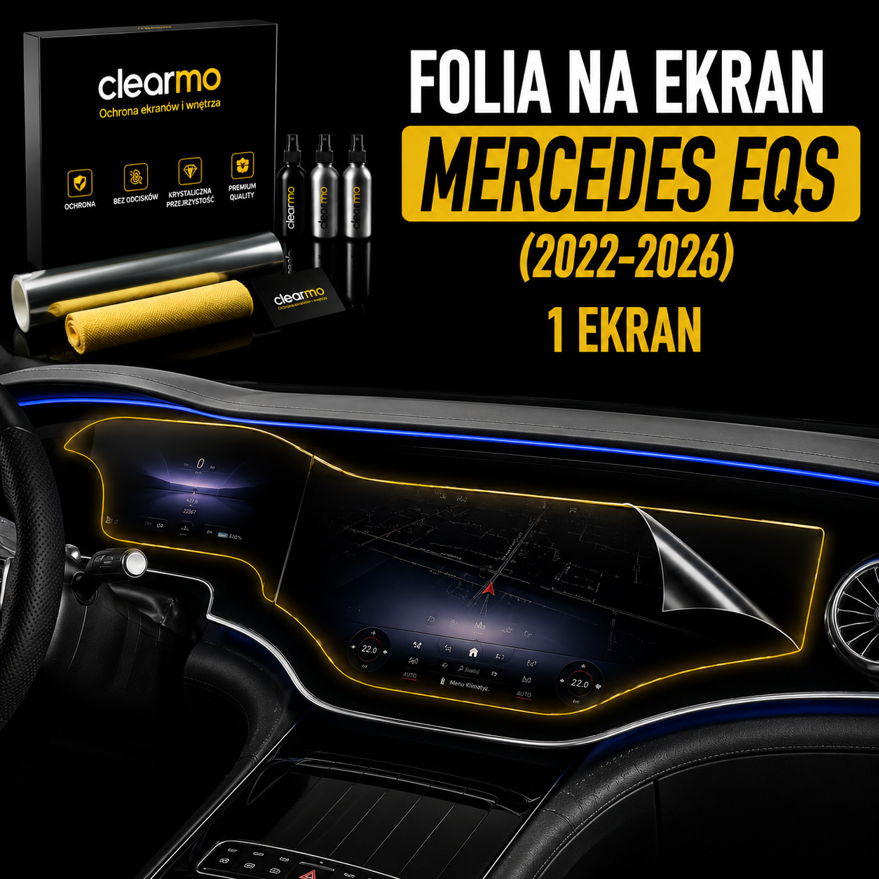 Folia na ekran Mercedes EQS (2022-2026)