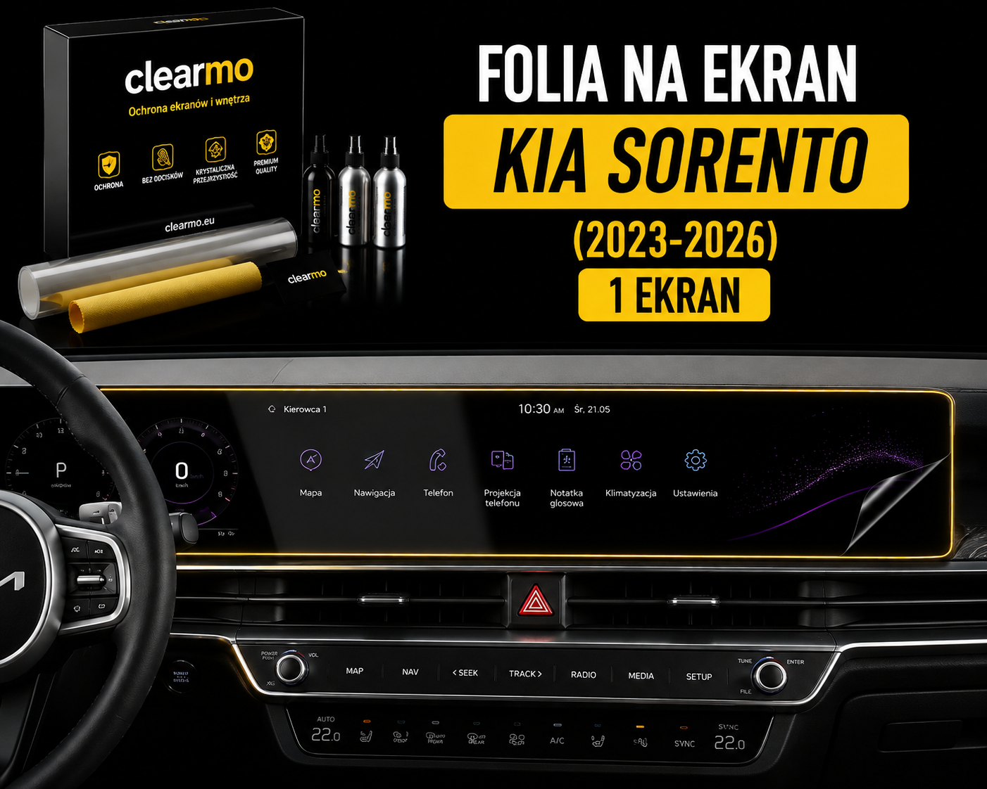 Folia na ekran KIA Sorento 2023-2026