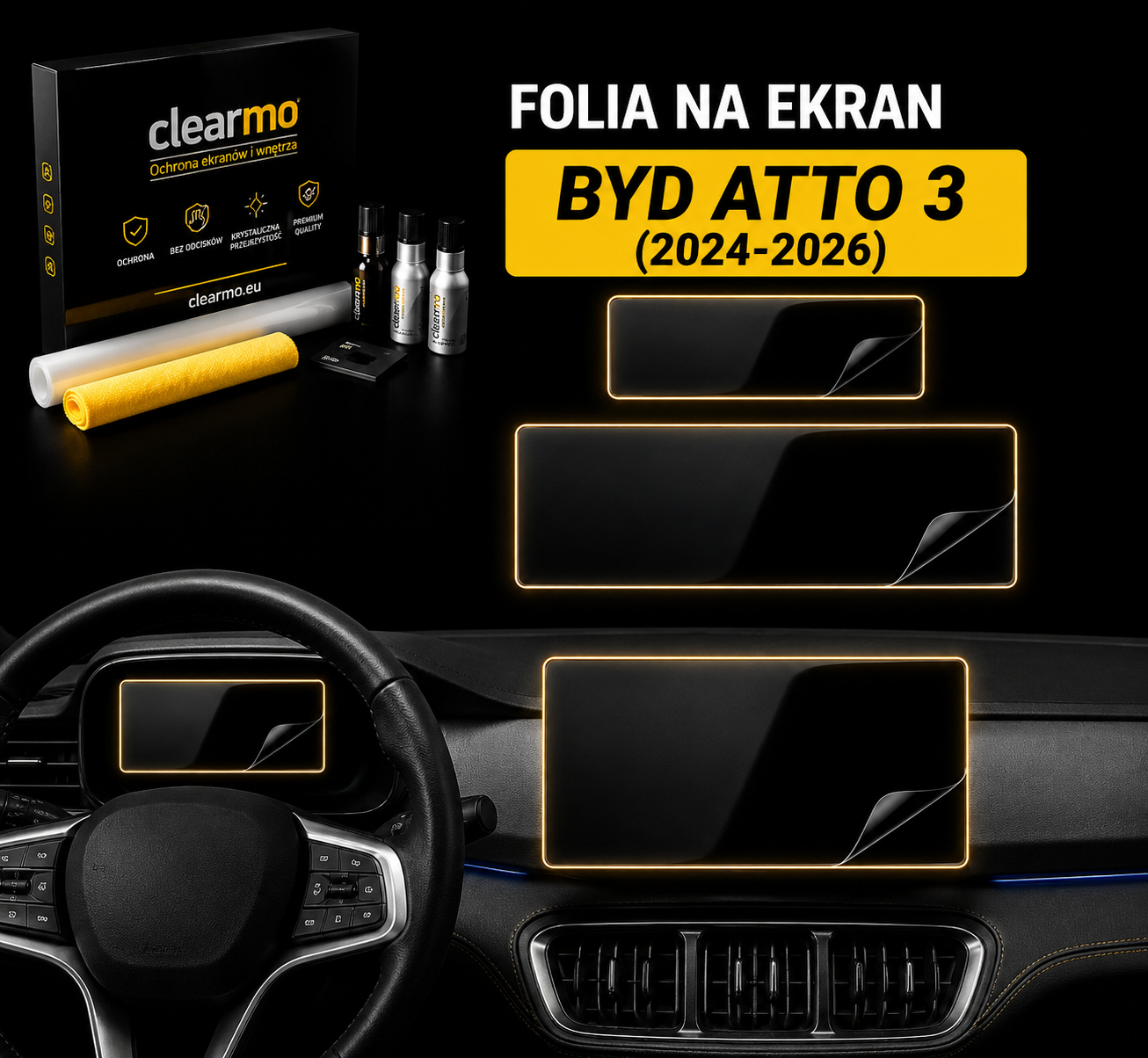 Folia na ekran BYD Atto 3 (2024-2026) - 2 ekrany