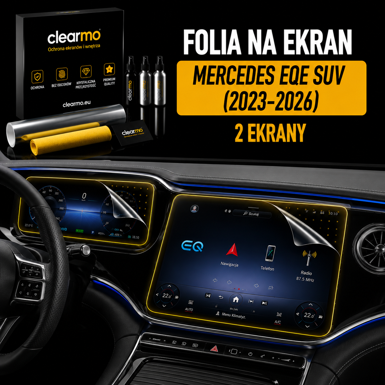 Folia na ekran Mercedes EQE SUV (2023-2026) - 2 ekrany