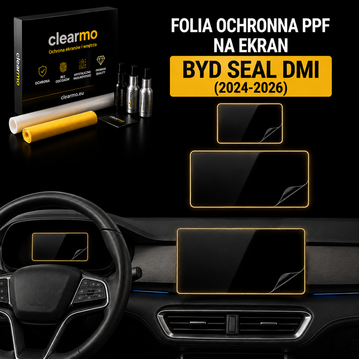 Folia na ekran BYD Seal Dmi (2024-2026) - 2 ekrany