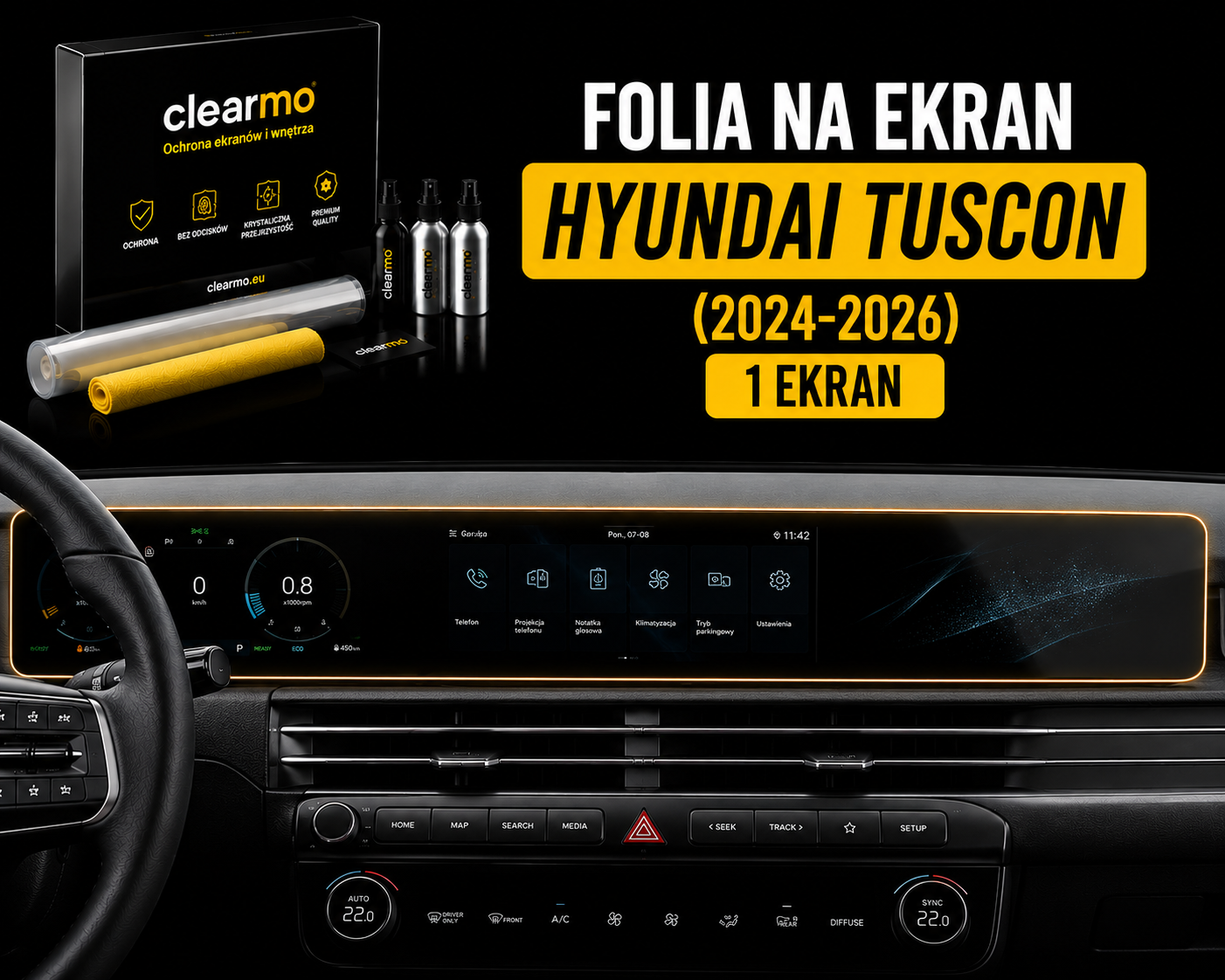 Folia na ekran Hyundai Tucson 12,3" (2024-2026)