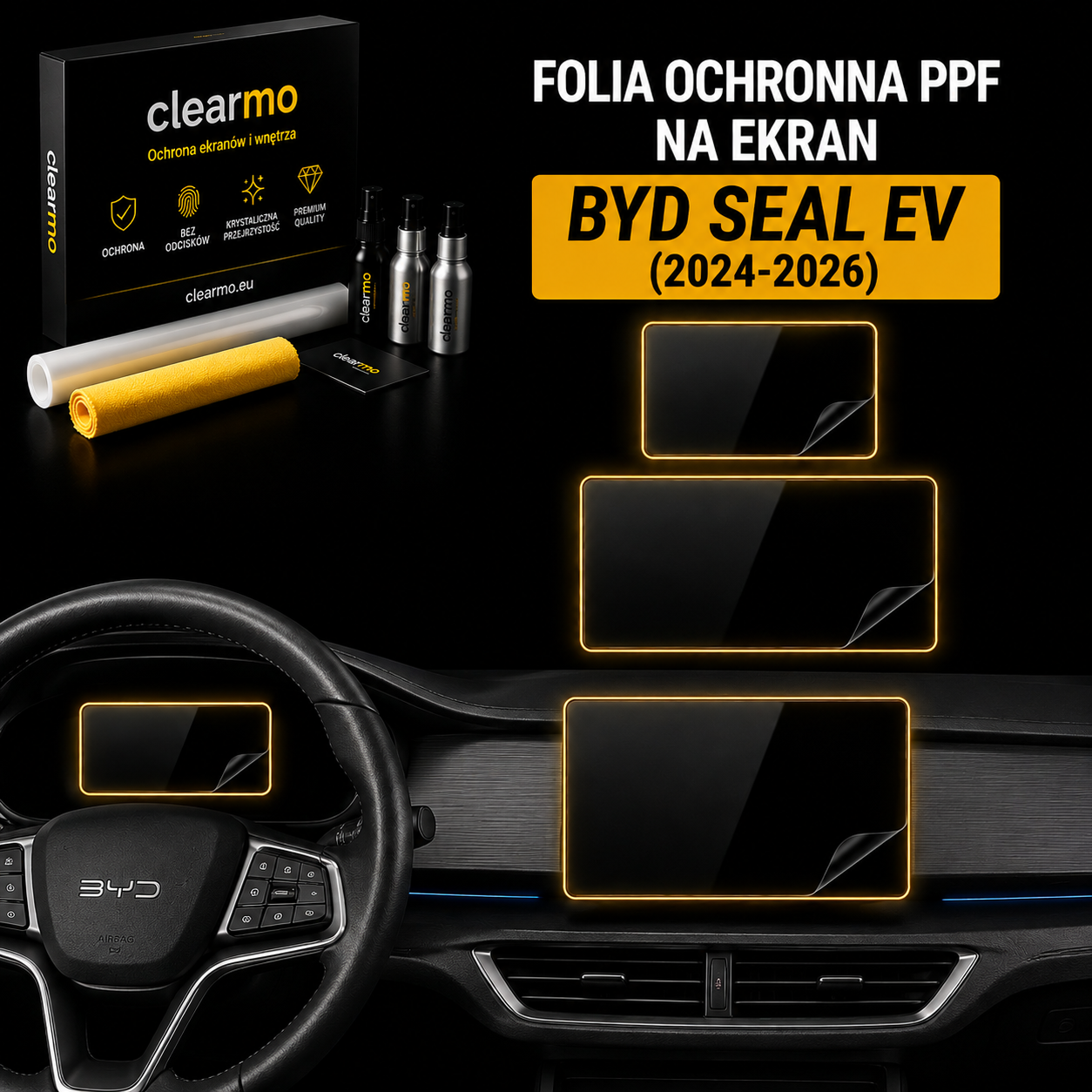 Folia na ekran BYD Seal EV (2024-2026) - 2 ekrany