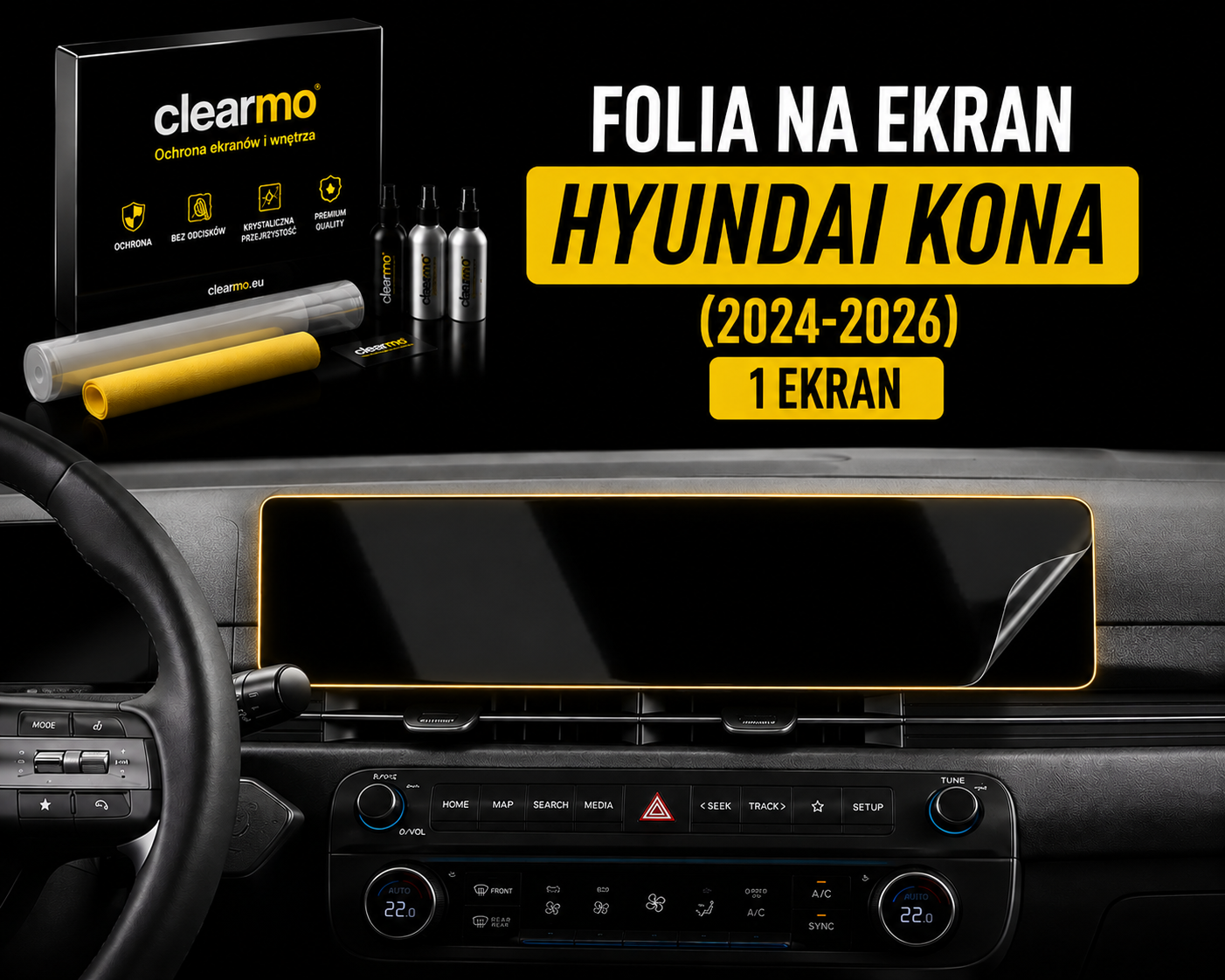 Folia na ekran Hyundai Kona (2024-2026)