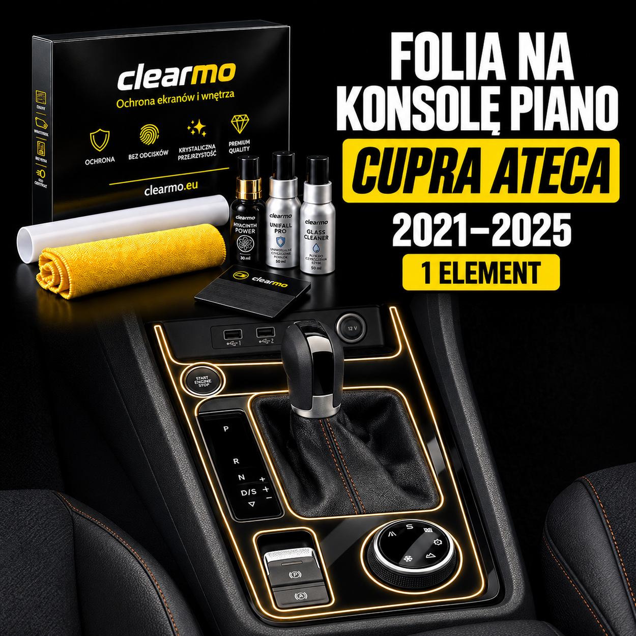 Folia ochronna PPF na tunel środkowy Cupra Ateca (2021-2025)