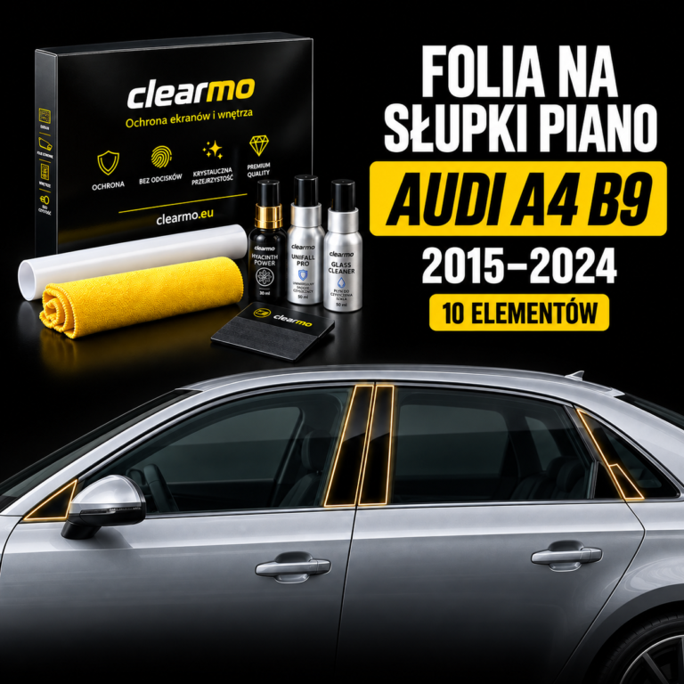 Folia na słupki piano - Audi A4 B9 (2015-2024)