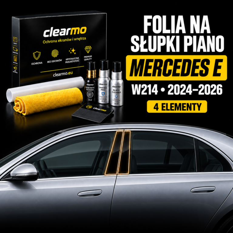 Folia na słupki piano - Mercedes-Benz Klasa E W214 (2024-2026)