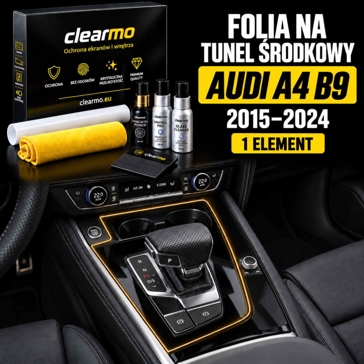 Folia ochronna PPF na tunel środkowy Audi A4 B9 (2015-2024)